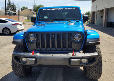 We did a multi-step correction to take out all defects from the factory and the dealer before ceramic coating this 2023 Jeep wrangler with our 7-year ceramic coating. We also added our promotional ceramic glass coating for free (normally a $150.00 Value).