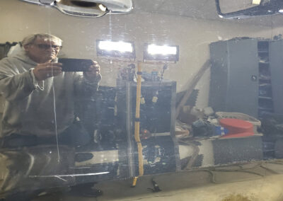 some time on a multi-step paint correction, so much so that we nick named it “The Devils Truck.” Once we got past the layers of swirls and scratches, we fine polished it to a slick surface, so that the dust would just blow off at freeway speeds. Finally, we coated it with our 5-year ceramic coating. We also added our promotional ceramic glass coating for free (normally a $150.00 Value).