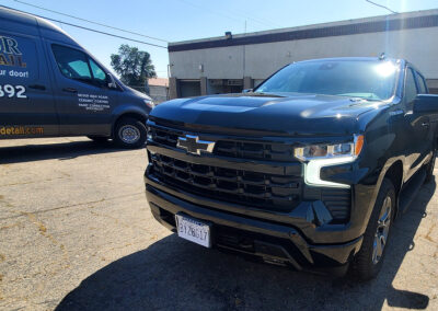 We did a multi-step to this Silverado 1500 to remove all the swirl marks, before applying our 7-year ceramic coating. We also coated the rims and added our promotional ceramic glass coating for free (normally a $150.00 Value) as well.